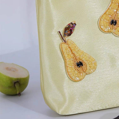 HANDMADE AND HAND BEADED PEARS BAG