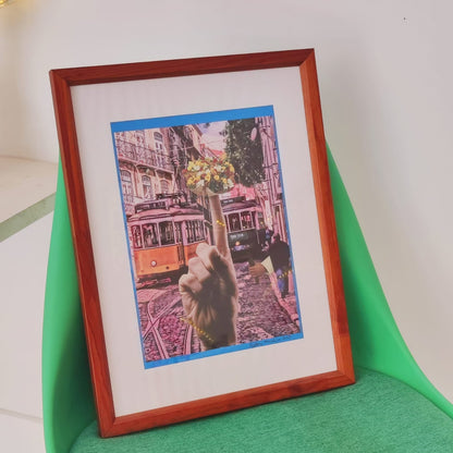 FRAMED ORIGINAL COLLAGE 'TAKE THE STREET CAR'