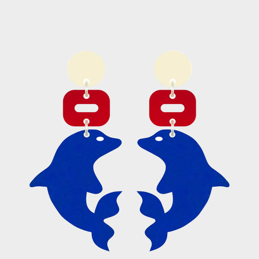 BLUE DOLPHIN EARRINGS