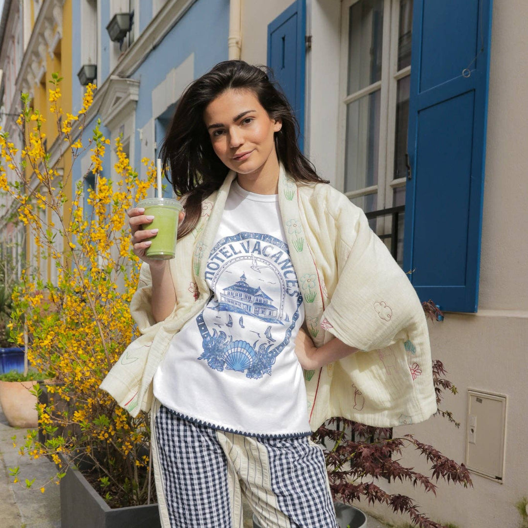EMBROYDERED KIMONO JACKET