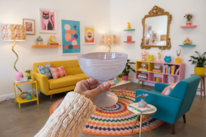 VINTAGE SET OF FROSTED GLASS COUPES