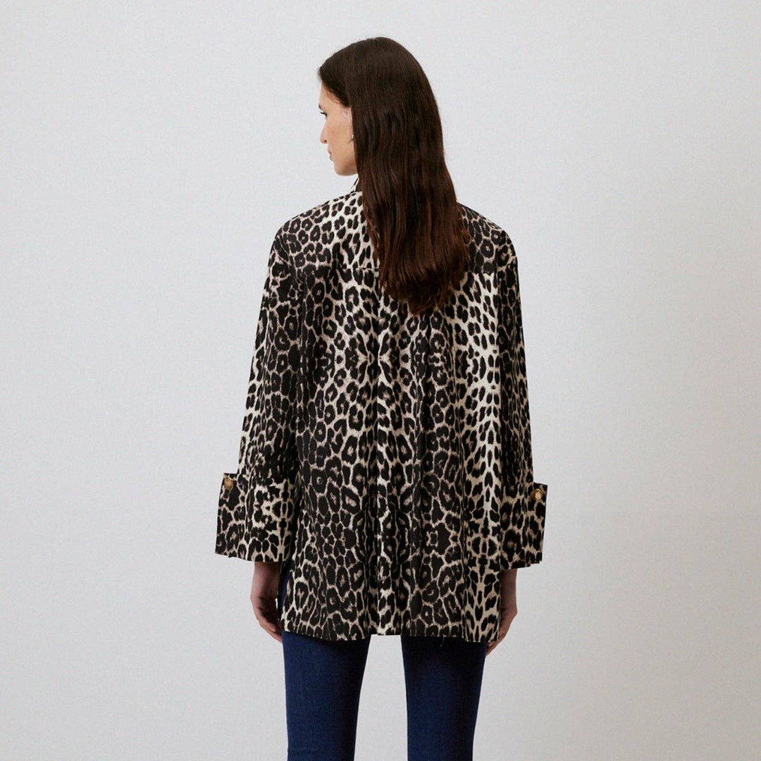 LEOPARD PRINT WIDE CUF SHIRT