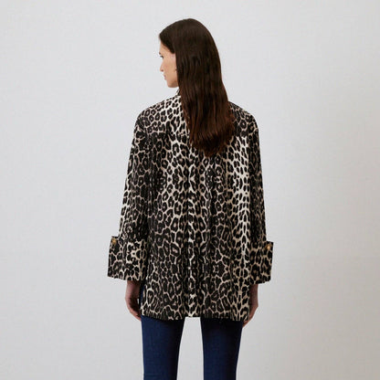 LEOPARD PRINT WIDE CUF SHIRT