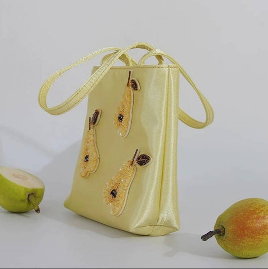 HANDMADE AND HAND BEADED PEARS BAG