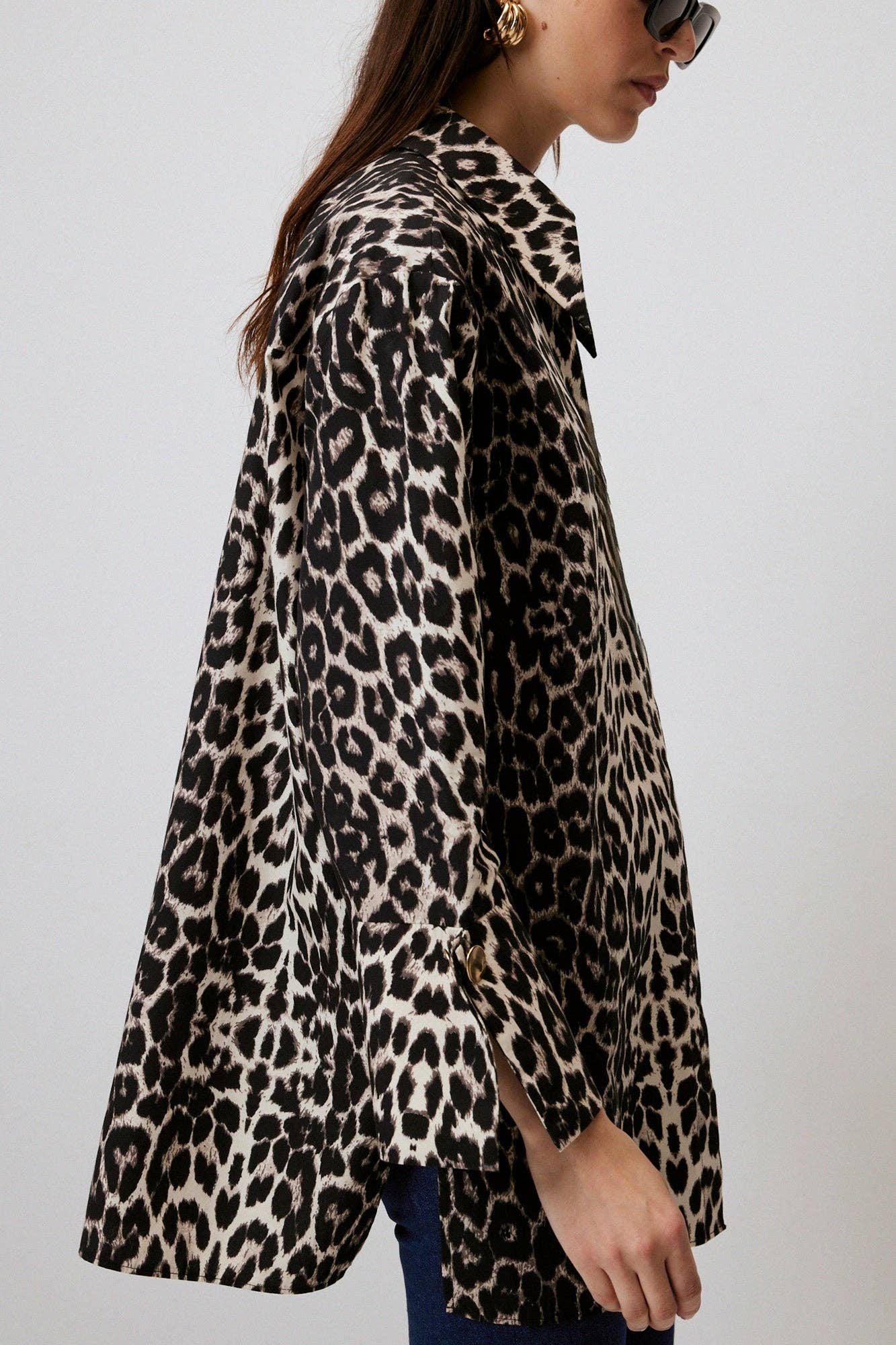 LEOPARD PRINT WIDE CUF SHIRT