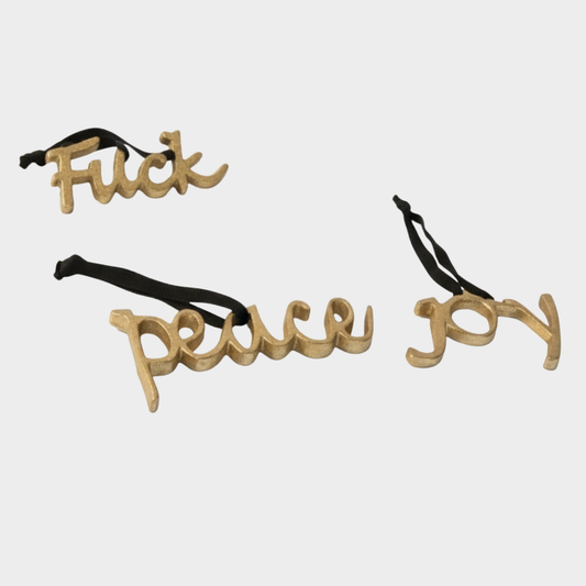 FUCK, PEACE, JOY TREE ORNAMENTS