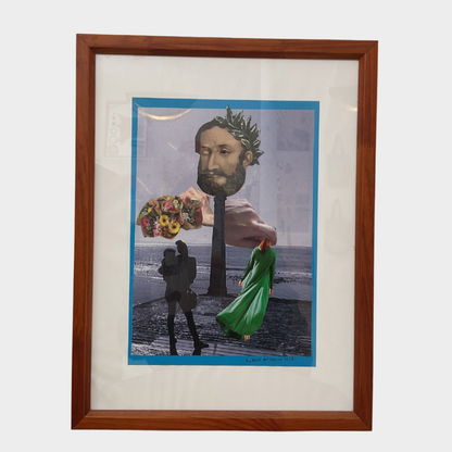 FRAMED ORIGINAL COLLAGE 'PORTUGUESE POET'