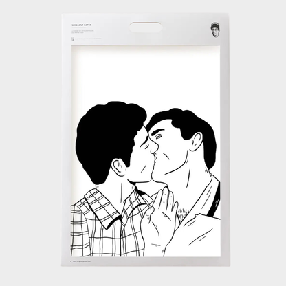 BLACK AND WHITE KISS PRINT