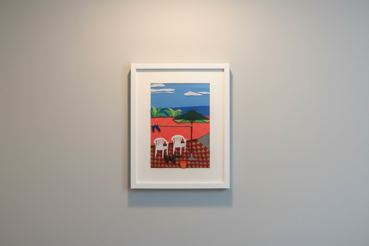 HANDMADE FELT BEACH PICTURE