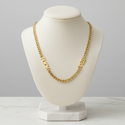 FUCK YES CHAIN NECKLACE GOLD PLATED