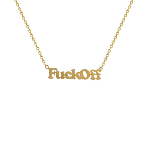 GOLD PLATED FUCK OFF NECKLACE