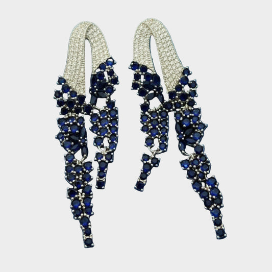 GEM SILVER BLUE EARRINGS