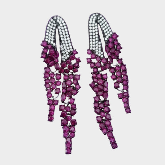 ROYAL BLACK PINK EARRINGS