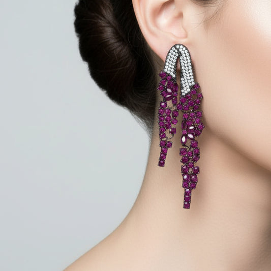 ROYAL BLACK PINK EARRINGS