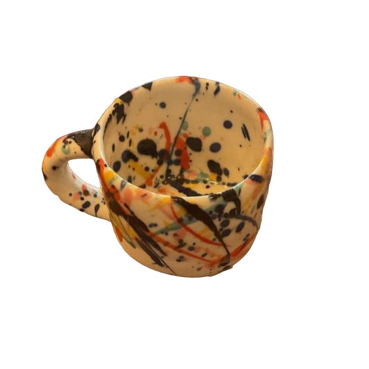 HANDMADE CERAMIC CUP WITH SPLASH OF COLOUR
