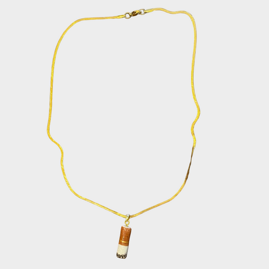 CERAMIC CIGARRETE NECKLACE GOLD