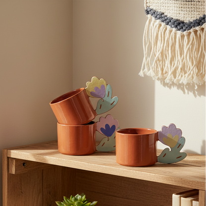 HANDMADE FLOWER BIG MUG