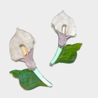 WHITE LILY GLOW IN THE DARK EARRINGS
