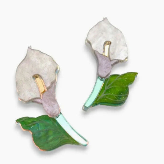 WHITE LILY GLOW IN THE DARK EARRINGS