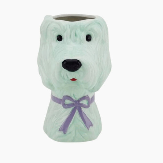 'PUPPY PERFECTION' MINT GREEN & LILAC VASE