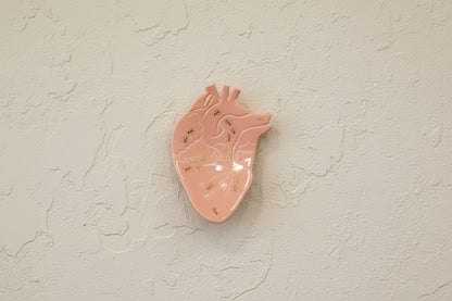 HANDMADE CERAMIC PINK HEART WITH ANTS