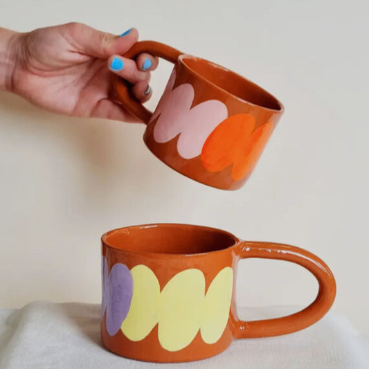 HANDMADE FUNKY BIG CLAY MUG