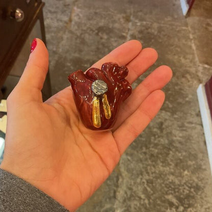 HANDMADE CERAMIC HEART WITH NAIL