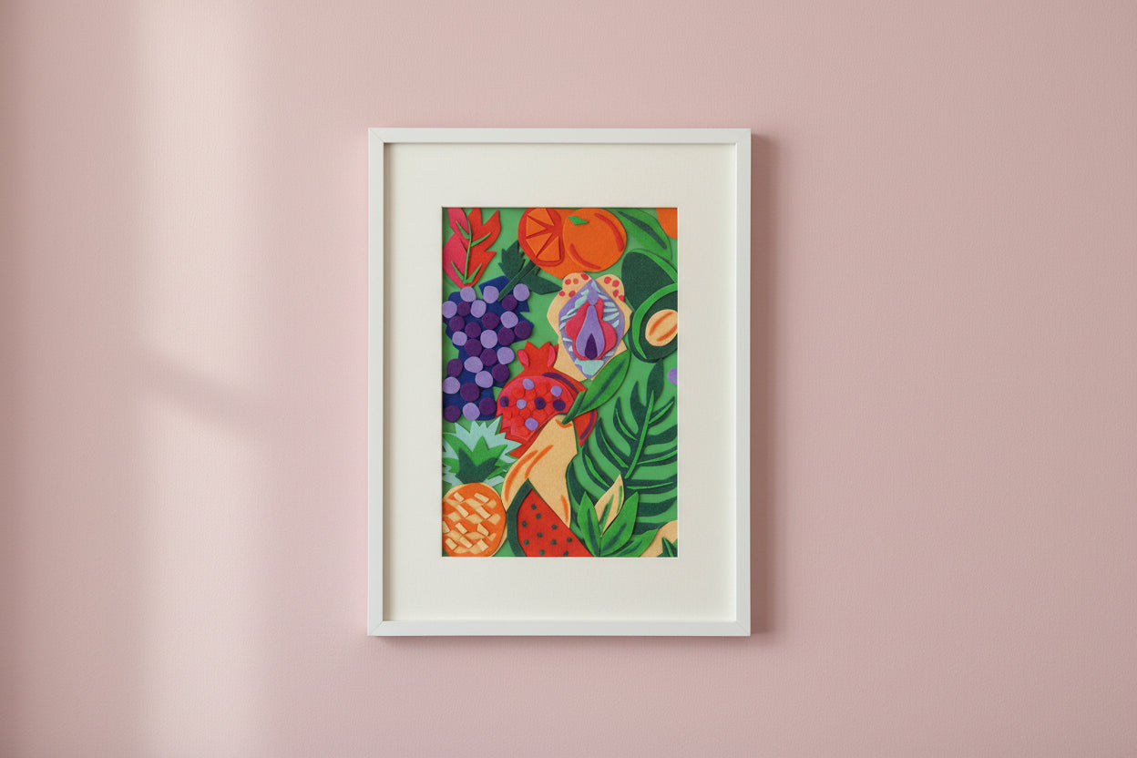 HANDMADE FELT FRUIT PICTURE
