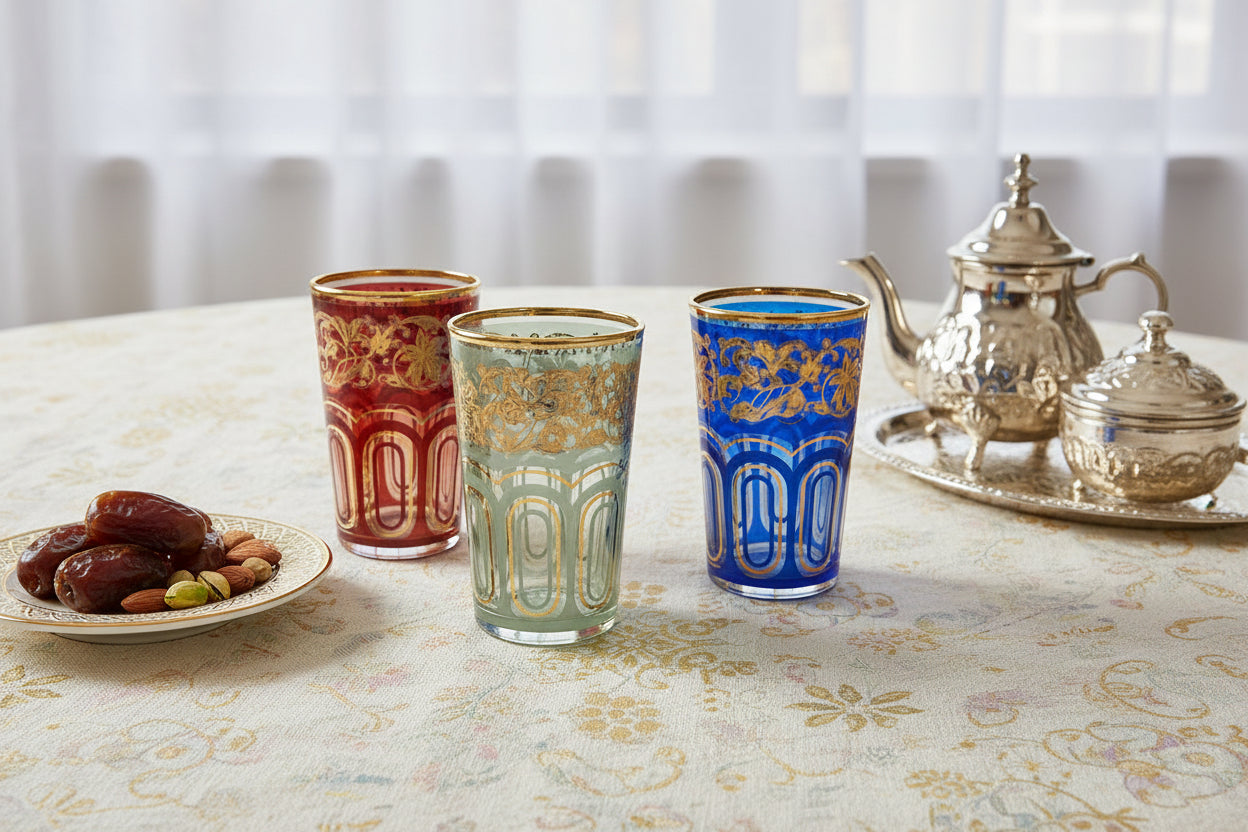 VINTAGE SET OF 4  GLASSES MOROCCAN STYLE