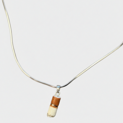 CERAMIC CIGARETTE NECKLACE SILVER