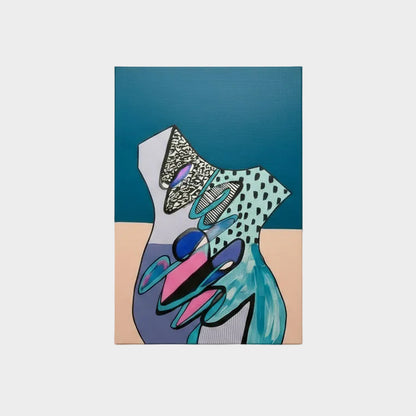 BLUE PINK ABSTRACT CANVAS