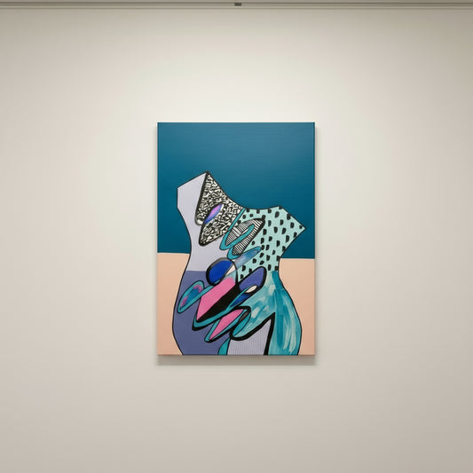 BLUE PINK ABSTRACT CANVAS