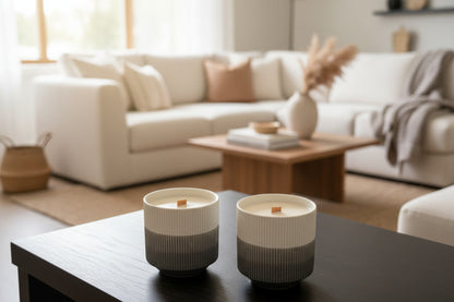GREY CERAMIC CANDLE