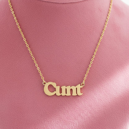 GOLD PLATED CUNT NECKLACE