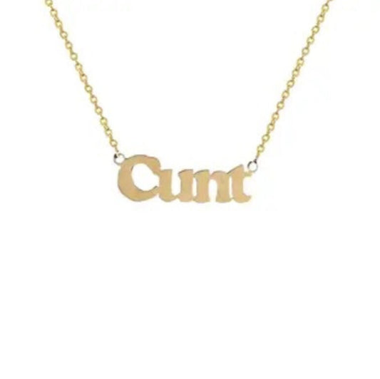 GOLD PLATED CUNT NECKLACE