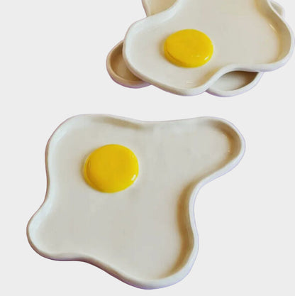 HANDMADE CERAMIC EGG PLATE