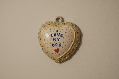 I LOVE MY DOG CERAMIC HEART