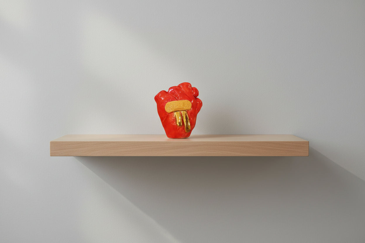 HANDMADE CERAMIC HEART WITH BANDAID