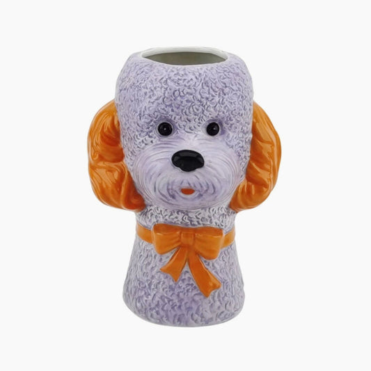 LILAC & ORANGE POODLE VASE
