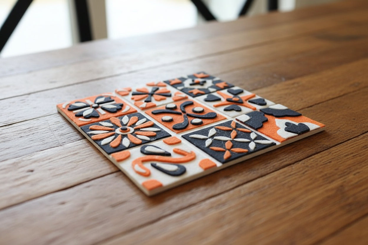 ORANGE & VIOLET TILE