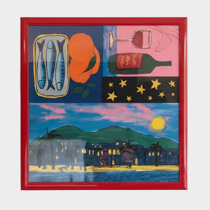 MALVAROSSA BEACH DREAMS ARTIST PRINT - IN GLOSSY RED FRAME