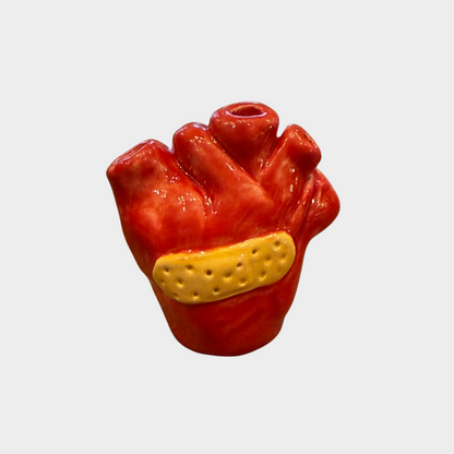 HANDMADE CERAMIC BANDAID HEART MINI VASE