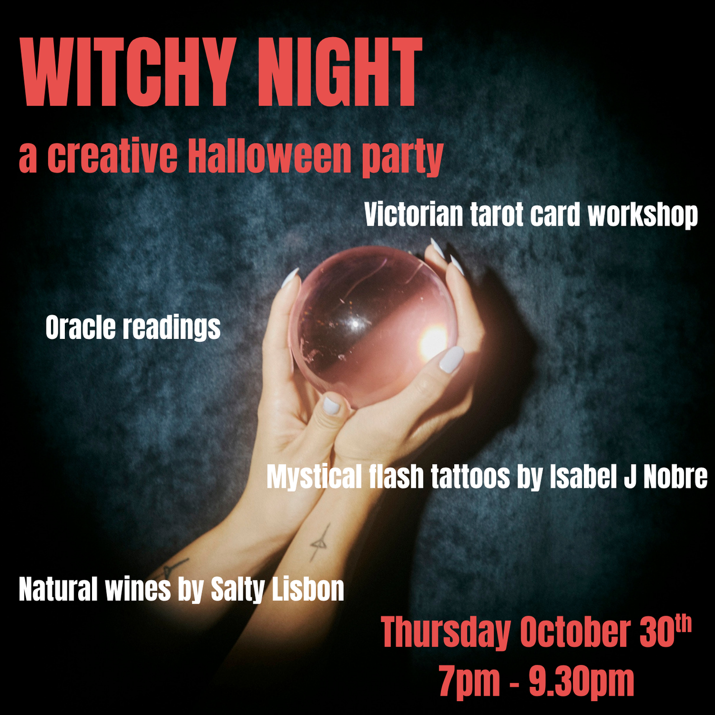 Witchy Night, a creative Halloween party - Thursday October 30th